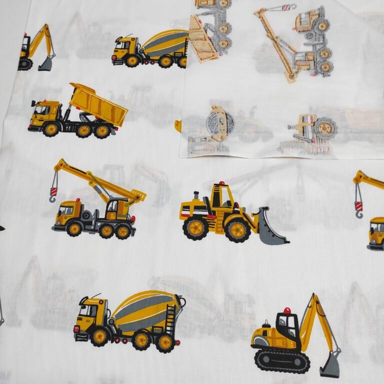 Posteljno platno žuti bager