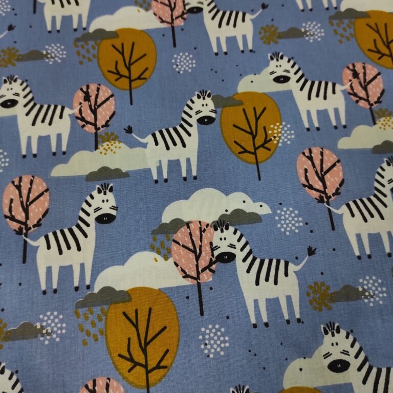 Posteljno platno - Zebra plava podloga